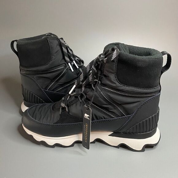 Sorel Kinetic Sport Boots Black Waterproof Conquest Snow Boots - Picture 3 of 5